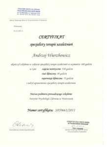 Andrzej Wierzbowicz andrzej wierzbowicz certyfikat 1
