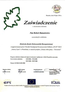 Robert Banasiewicz certyfikat robert banasiewicz 9 9
